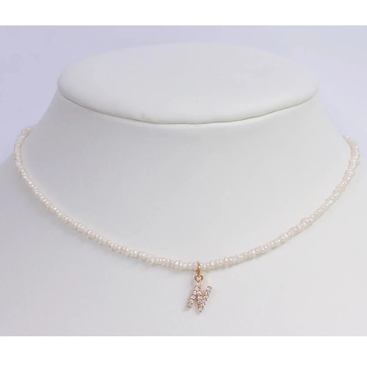 Shelly® Crystal Pearl Initial Choker