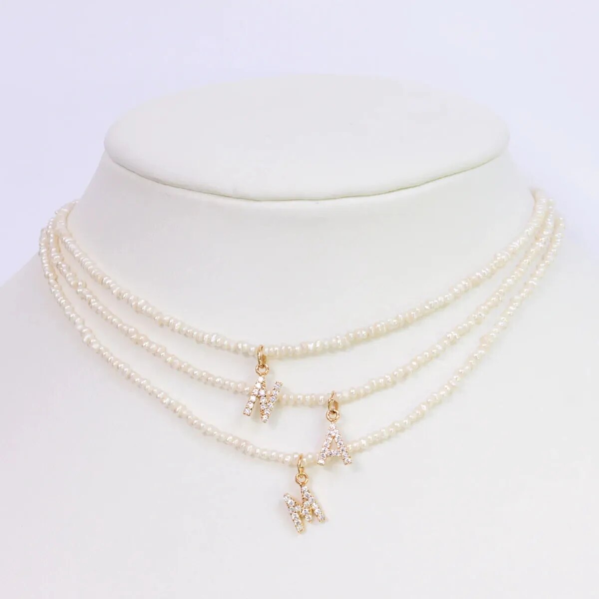 Shelly® Crystal Pearl Initial Choker