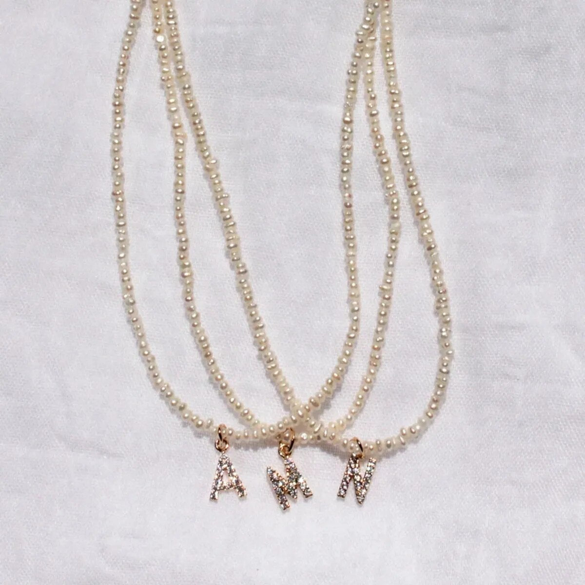 Shelly® Crystal Pearl Initial Choker