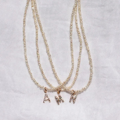 Shelly® Crystal Pearl Initial Choker